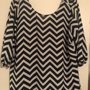 Navy and White cute top with bow